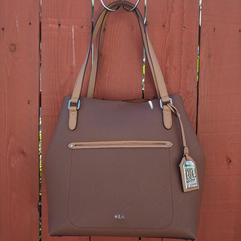 Lauren Ralph Lauren Brown Leather Handbag NWOT